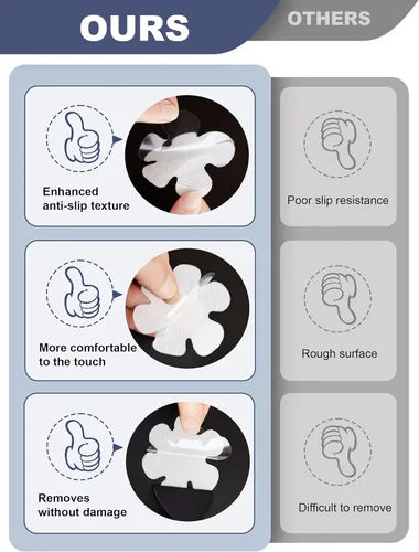 Miniatura 5 de Secopad - Adhesivos antideslizantes para bañeras, peldaños de seguridad para la ducha, apliques adhesivos con raspador premium (blanco)