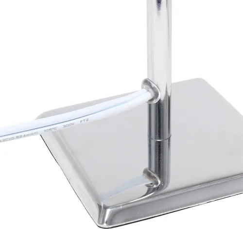 Miniatura 8 de Simple Designs LT2062-GRY - Mini lámpara de mesa de cromo cuadrado con pantalla de tela Empire, gris