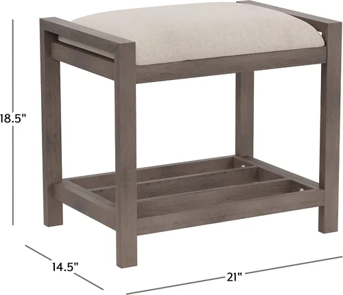 Miniatura 5 de Hillsdale Muebles Amelia - Taburete de tocador, gris antiguo