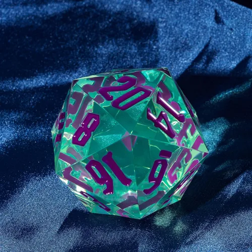 Miniatura 5 de 55mm dados de 20 lados DND, dados gigantes D20 D&D poliédricos grandes D20 con caja de regalo de dados para Dungeons and Dragons, juegos de mesa RPG