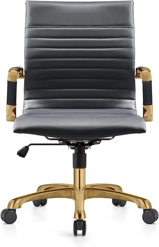 Miniatura 6 de LeisureMod Harris - Silla de oficina ejecutiva ergonómica moderna, silla de escritorio de piel con respaldo alto con altura ajustable, control