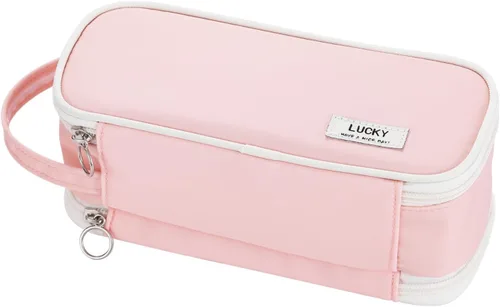 Dugio Estuche grande con cremallera para lápices para niñas, adultos y niños, bolsa organizadora de lápices estéticos, bolsa organizadora de gran
