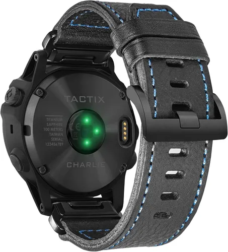 Compatible con la correa de reloj Garmin de piel auténtica, correa retro vintage para fēnix/Forerunner/Vivoactive/Approach/MARQ/quatix/D2 Series