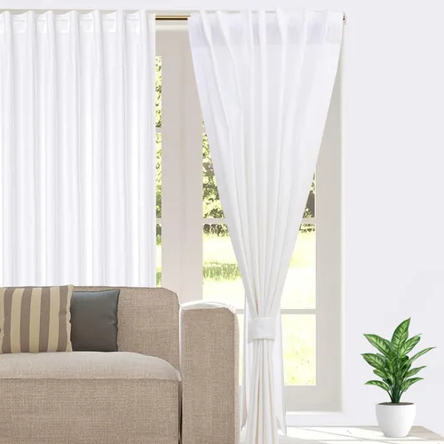 Miniatura 10 de LFH Home - Cortinas de algodón blanco para sala de estar, paneles de ventana de filtrado de luz con bolsillo para barra, cortina de granja