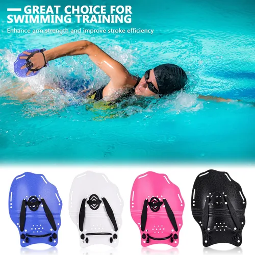 Miniatura 6 de Hikeen Paleta de natación para adultos y jóvenes, paletas de mano de entrenamiento de natación con correas ajustables, paletas de mano de natación
