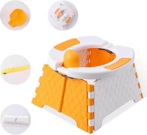 Miniatura 7 de Orinal portátil para viajes de niños pequeños, silla de entrenamiento para ir al baño con bolsa de viaje, inodoro de entrenamiento para ir al aire