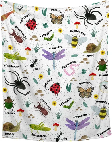 Miniatura 10 de Manta de franela de abeja – Manta cálida y acogedora de felpa floral de girasol para sofá, cama, sala de estar, decoración del hogar y regalos Abeja