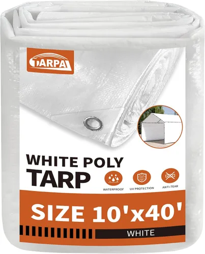 Miniatura 57 de TARPAL Lona azul de 4 x 12 pies, lonas de resistencia media de 8 mil impermeables, resistentes a desgarros con ojales de metal, adecuadas