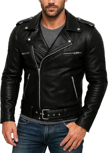 Miniatura 10 de Mens Premium Distressed Brown Padded Armored Cowhide Leather Cafe Racer Jacket – Vintage Protective Moto Jacket