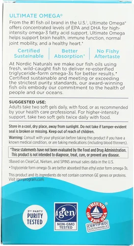 Miniatura 2 de Nordic Naturals, Ultimate Omega 1280Mg, 180