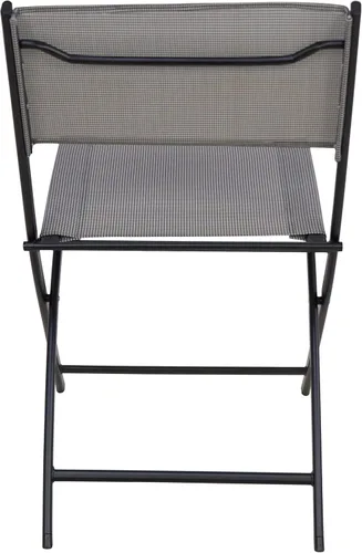 Miniatura 5 de BTEXPERT Juego de muebles de comedor de 3 piezas para patio, mesa de picnic plegable portátil, dos sillas para exteriores, plegable, gris