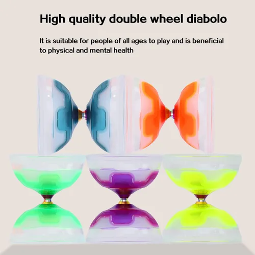 Miniatura 7 de Chinese Yoyo Diabolo Set - Triple Rodamientos LED Diábolo con Diablo Sticks & Net Bag (azul)
