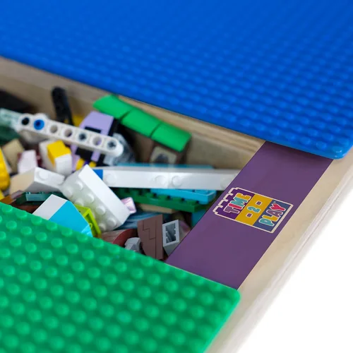 Miniatura 5 de Time-2-Play - Mesa de juego para niños, compatible con ladrillos Lego, madera contrachapada de abedul extra resistente, 35 pulgadas de ancho x 31