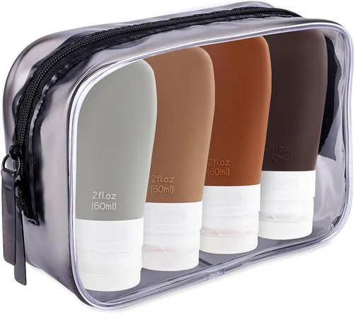 Miniatura 12 de INSFIT Botellas de viaje para artículos de tocador, recipientes de tamaño de viaje de 3 onzas aprobados por la TSA, sin BPA, tubos de silicona