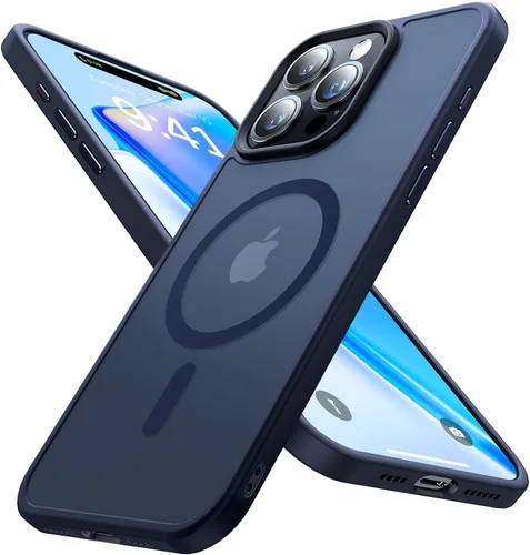 Miniatura 15 de Funda magnética fuerte para iPhone 15 Pro, [probada en caídas de grado militar] [compatible con MagSafe] translúcida mate delgada funda protectora a