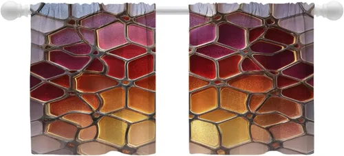 Miniatura 122 de Shrahala Abstract Pattern Geometric Blackout Window Curtains, Concentric Squares Thermal Insulated Curtains Grommet Long Drapes for Bedroom,Living