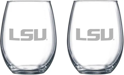Miniatura 22 de RFSJ Juego de 2 copas de vino o bebidas con logotipo de Satin Frost (Harvard)