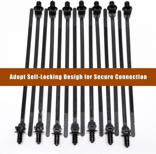 Miniatura 5 de Benliu - 30 bridas de nailon para cables de montaje a presión, 8.3 x 0.2 pulgadas, nailon resistente, surtido de autobloqueo para atar cables