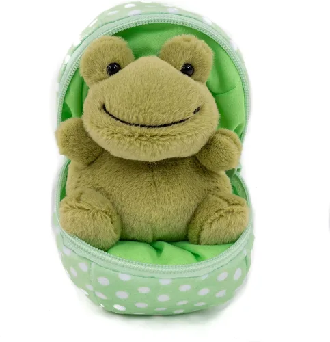 Miniatura 10 de Plushland - Muñeco de peluche (6 pulgadas), diseño de animal de peluche dentro de un huevo con cremallera; regalo ideal para niños y niñas