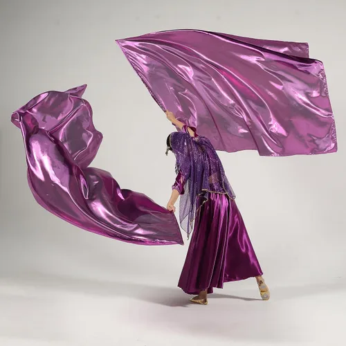 Miniatura 4 de MUNAFIE Banderas de adoración para danza, alabanza, banderas de iglesia para adoración, Banderas de Danza, color morado Púrpura