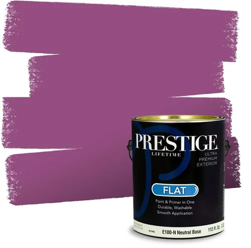 Miniatura 67 de PRESTIGE Pinturas de pintura interior e imprimación en uno, 1 galón, plano, combinación comparable de Sherwin Williams* Kimono Violet*