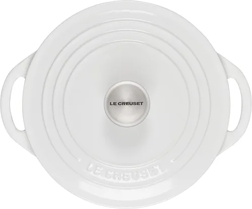 Miniatura 3 de Le Creuset Horno holandés redondo poco profundo de hierro fundido, 2.75 cuartos de galón, Blanco