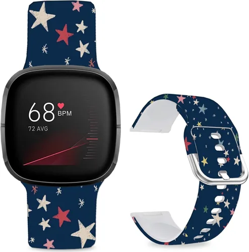 Miniatura 9 de Correas de reloj de dibujos animados con estampado floral compatibles con Fitbit Versa 4/Versa 3/Fitbit Sense 2/Sense Band de silicona suave