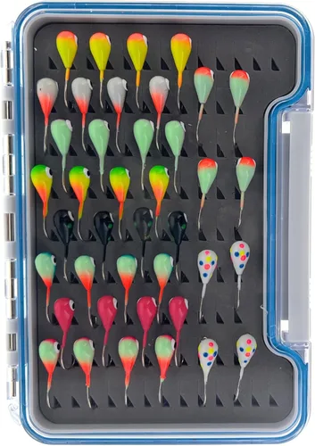 Miniatura 34 de Reaction Tackle Plantillas de pesca en hielo de tungsteno - Plantilla súper sensible en forma de lágrima para panfish, crappie, lucioperca, perca