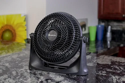 Miniatura 9 de Comfort Zone PowrCurve CZHV101BK - Ventilador de piso de 3 velocidades de 9 pulgadas con inclinación ajustable de 180 grados, 6 aspas