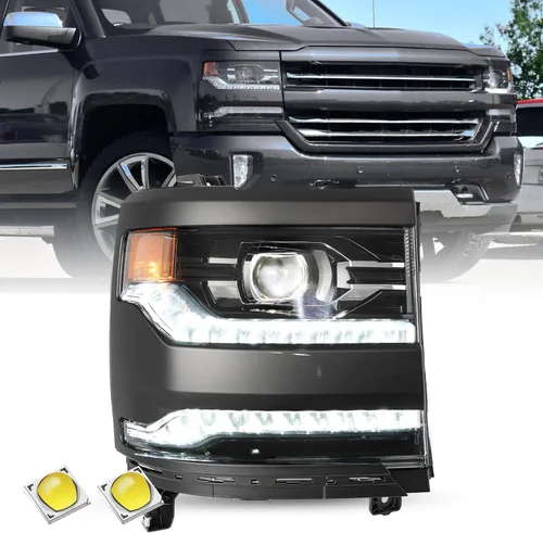 Miniatura 12 de SOCKIR Conjunto de faros delanteros HID/Xenon para Chevy Silverado 1500/2019 Chevy Silverado 1500/2019 Chevy Silverado 1500 LD 2016 2017 2018
