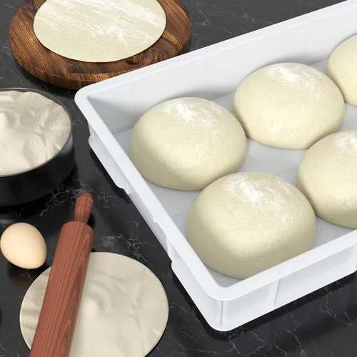 Miniatura 6 de Paquete de 4 cajas de prueba de masa de pizza comercial con tapa Contenedor de masa para pizza, tapa a juego, duradero y fácil de limpiar, gran
