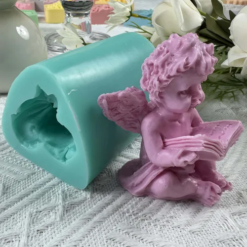 Miniatura 6 de Angel Series Jabón de vela Resina Artesanía Molde de silicona (IB-Angel-Book)