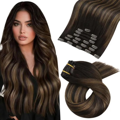 Miniatura 35 de Moresoo Extensiones de cabello humano Remy con clip, color rubio platino, extensiones de cabello humano real de doble trama, color rubio #60, 18