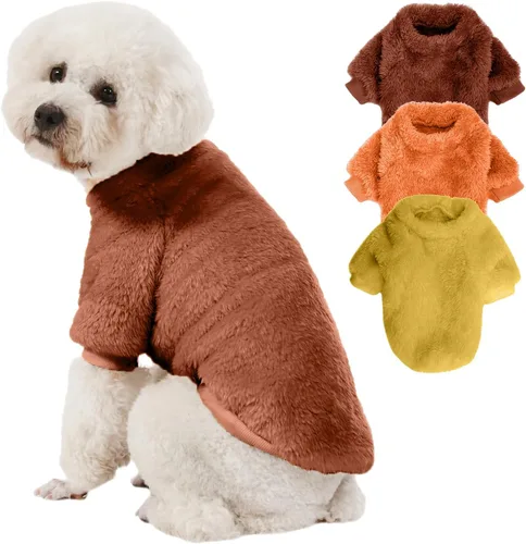 Miniatura 11 de Suéter para perro, paquete de 3 suéteres para perros pequeños, ropa para perros pequeños, hembras y machos, suéter ultrasuave y cálido