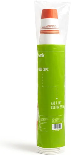 Miniatura 4 de Staples Perk - Vasos calientes de papel de 16 onzas, 500 unidades de tazas de café desechables a granel para bebidas calientes, blanco/naranja