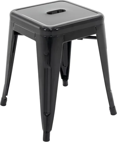 Miniatura 8 de Brage Living Juego de 4 taburetes industriales de metal de 18 pulgadas, taburetes apilables para aula, sillas de comedor de metal sin respaldo