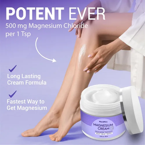 Miniatura 3 de Crema de magnesio para el sueño y el alivio muscular: Loción tópica calmante nocturna y relajación profunda - Calambres inquietos Loción