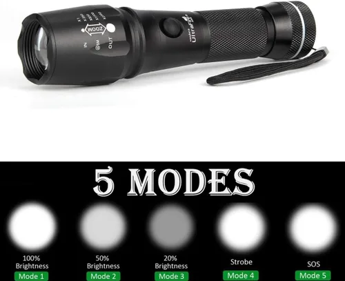Miniatura 4 de UltraFire Linterna LED de vara de control de tráfico de 16 pulgadas, linterna de varita de tráfico de 980 lúmenes, 5 modos con modo estroboscópico