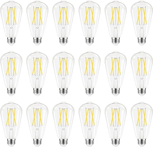 Miniatura 10 de GvvooHome Bombillas Edison regulables, 2700 K blanco cálido, 6 W equivalente a bombilla LED E26 de 60 W, bombillas ST58 vintage, 600 LM, 90+ CRI