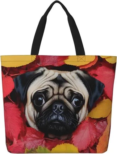 Miniatura 32 de Famame Canvas Tote Bag Large Women Casual Shoulder Bag Handbag Reusable Multipurpose Shopping Grocery Bag