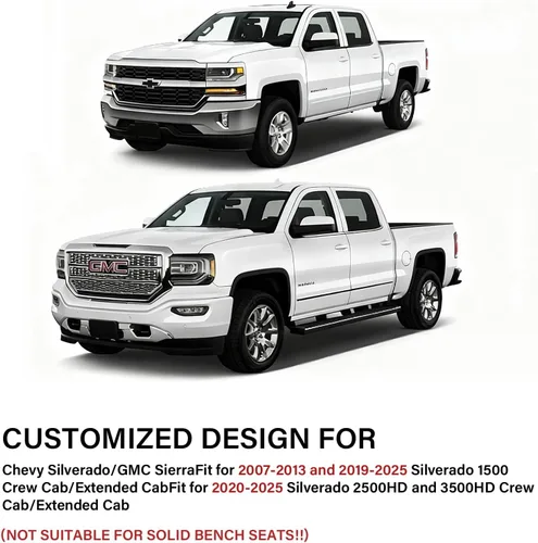 Miniatura 7 de Coverado Fundas de asiento para Chevy Silverado, fundas de asiento de piel sintética para Chevy Silverado GMC Sierra 2007-2025 1500, 2015-2025 Rojo