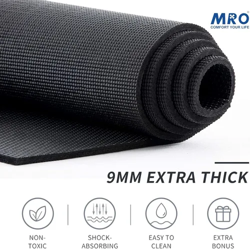 Miniatura 2 de MRO Extra Large Yoga Mat, 12'x6'/9'x6'/7'x5'/6'x4' (9MM) Extra Wide and Thick Exercise Mats for Home Gym Workout, Non-Slip, Soft for Women and Men