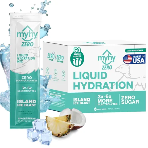 Miniatura 12 de MyHy ZERO - Paquetes de hidratación líquida – Mezcla de bebidas con electrolitos, paquetes hidratantes líquidos con electrolitos para hidratación