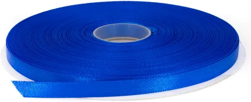 Cinta de satén azul real, 1/4 pulgadas x 50 yardas, color sólido de doble cara, rollo de cinta gruesa y duradera, cinta 100% poliéster para envolver