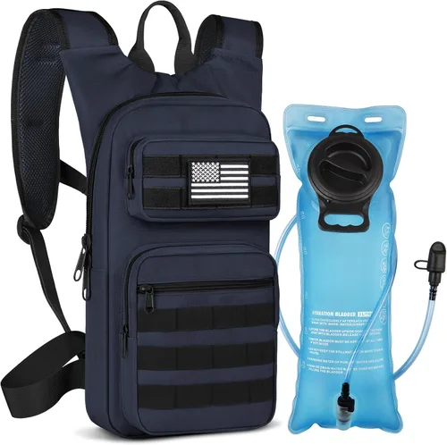 Miniatura 12 de NOOLA Mochila de hidratación con vejiga de agua de TPU de 3 L, mochila táctica de agua Molle para hombres y mujeres, paquete de hidratación
