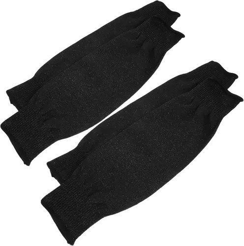 2 Pairs Cut-resistant Protective Arm Sleeves for Men and Women, Black 15.7 18 Inch Safety Forearm Guards without Thumb Hole, Anti-cut Sleeve