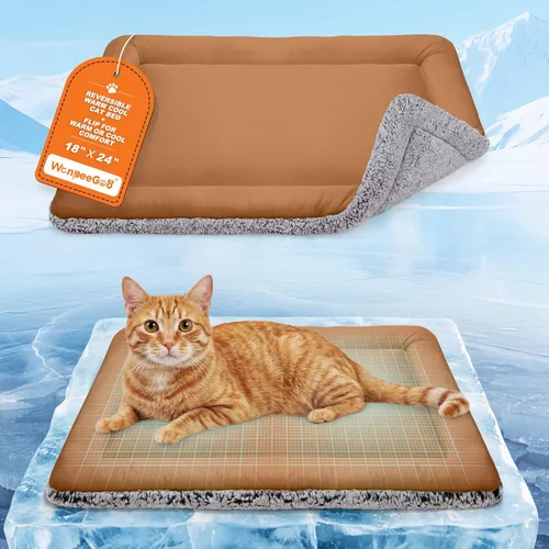 Miniatura 9 de Tapete refrescante para perros, cama autocalentable para gatos, cama reversible cálida y refrescante, almohadilla cálida para gatos de invierno