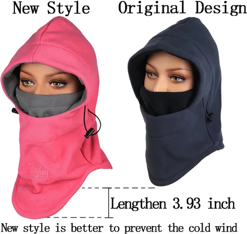 Miniatura 40 de Pasamontañas de forro polar cálido para bicicleta de esquí, máscara de cara completa, calentador de cuello, gorra deportiva de invierno