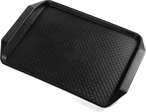 Miniatura 3 de Aebeky Bandeja de plástico para comida rápida, 16.7 x 11.8 pulgadas, juego de 12 (negro)