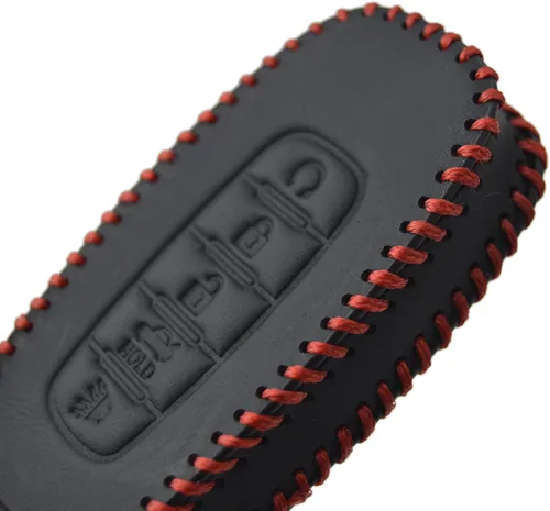 Miniatura 8 de Funda de Cuero con Costura Manual para Llavero de Nissan Rogue SL Ariya FWD Pathfinder X-Trail Sentra SR SL Armada Murano Kicks Leaf 2023 a 2026